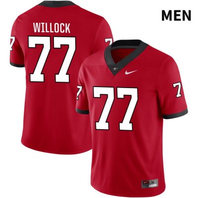 Men's Georgia Bulldogs NCAA #77 Devin Willock Nike Stitched Red NIL 2022 Authentic College Football Jersey YUN2654YQ